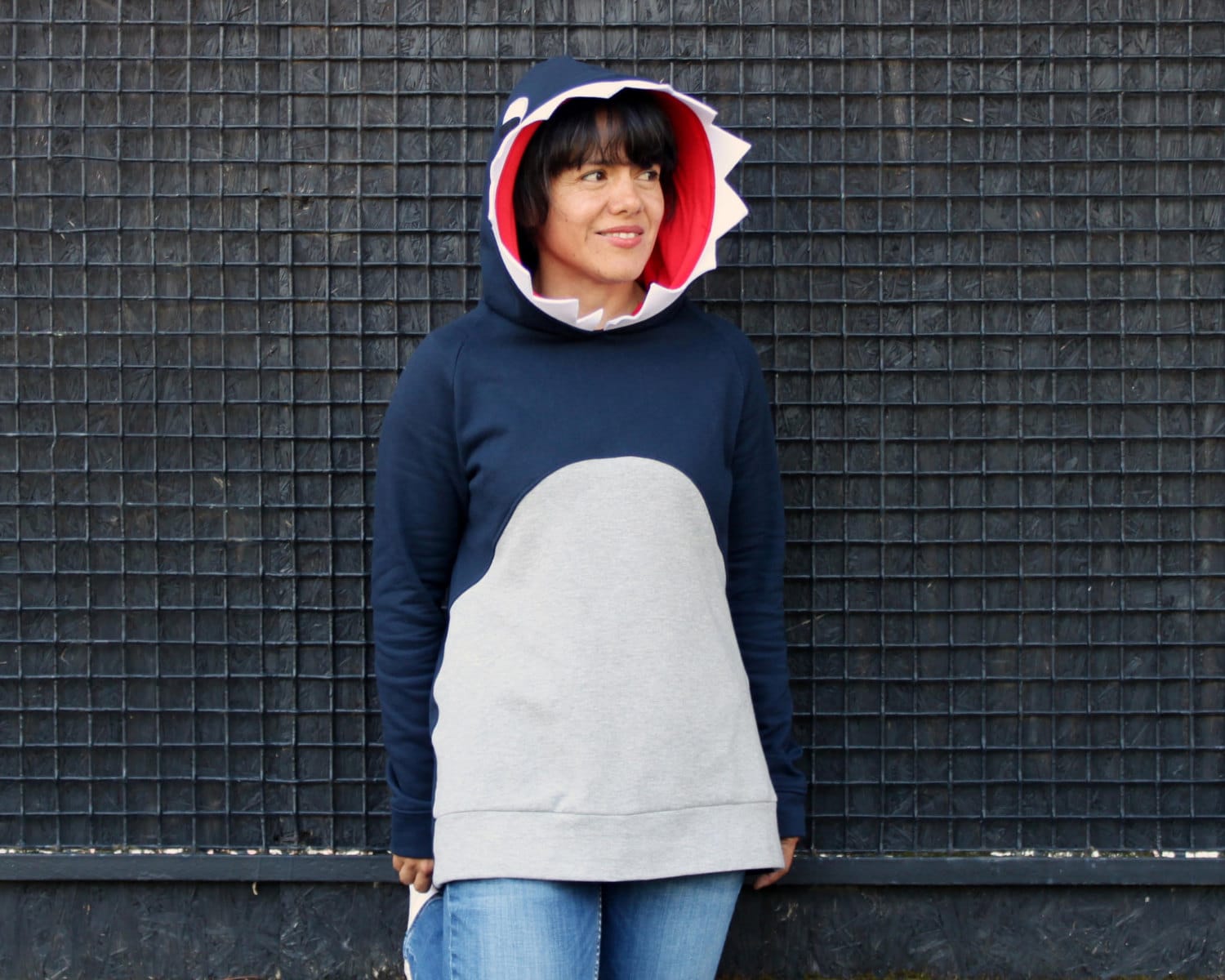 Erwachsene Hai Hoodie Cosplay Kostüm Aus Bio-Baumwolle von twopointscouture