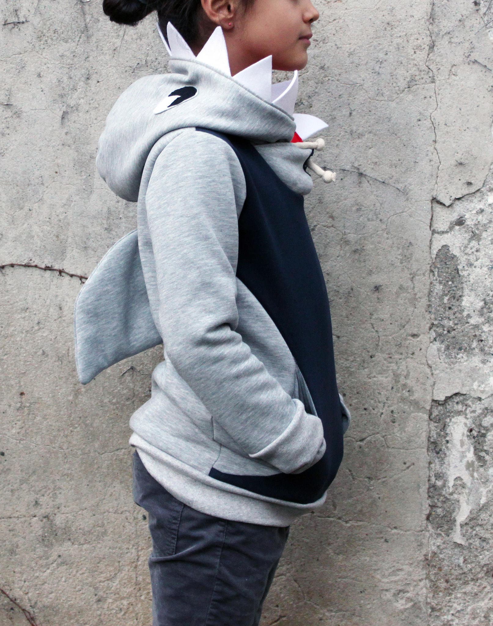 Tween Shark Hoodie Kostüm-Hoodie Aus Bio-Baumwollmischung von twopointscouture