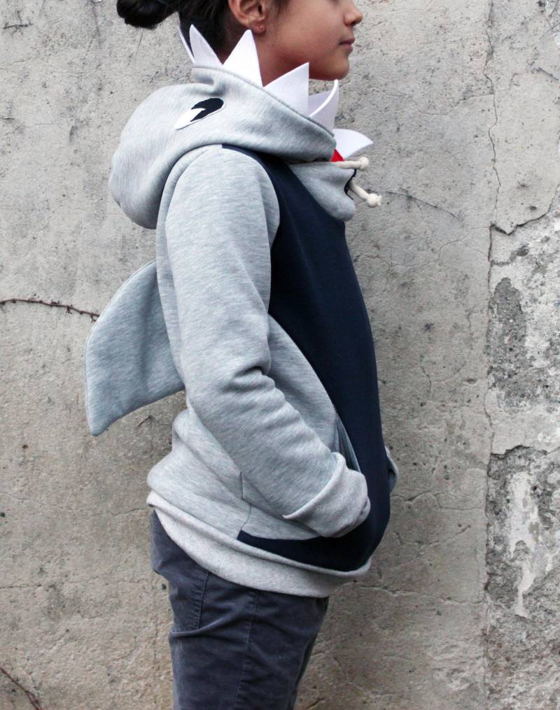 Tween Shark Hoodie Kostüm-Hoodie Aus Bio-Baumwollmischung von twopointscouture