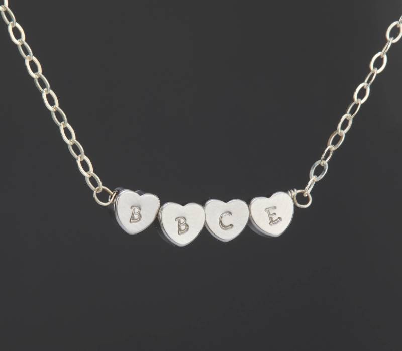 Initialisiertes Dickes Herz-Charm-Armband, Doppelseitiges Herz, Gold Und Silber, Geschenk Für Brautjungfern, Die Beste Freundin, Kinder von tydesign