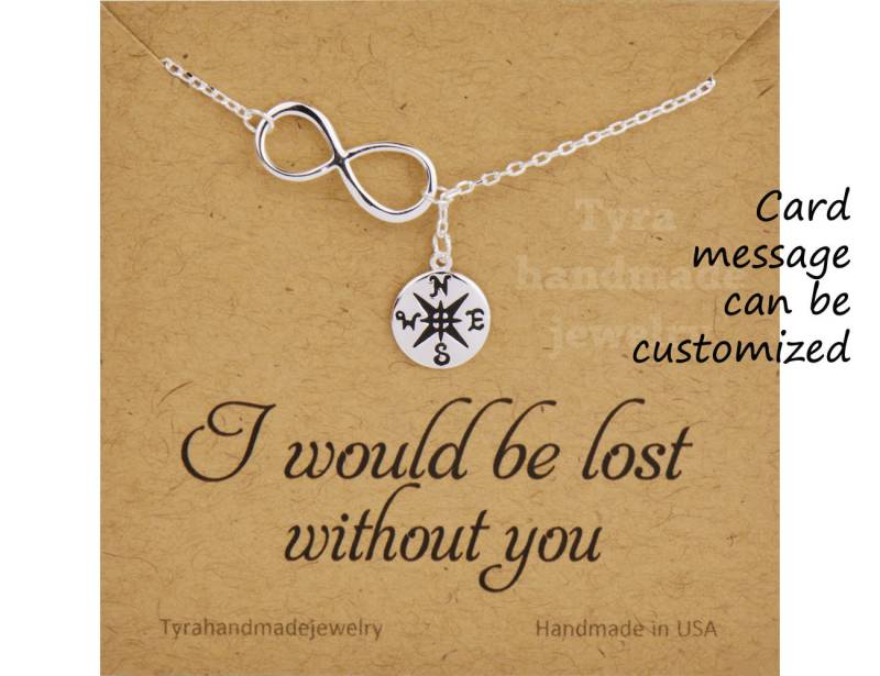 sterling Silber Unendlichkeit Kompass Lariat Y Halskette, Folgen Sie Ihrem Traum Kompass, Graduierung Geschenke, Freundschaft, Beste Freundin von tydesign