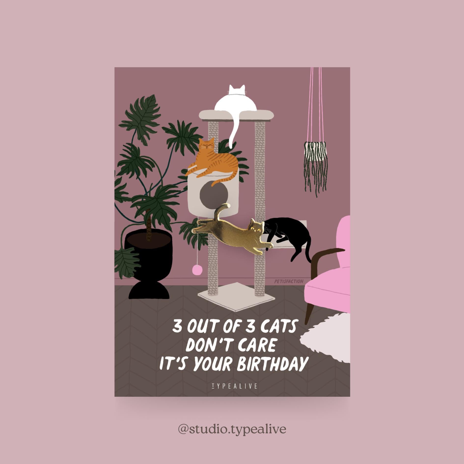 Anstecker/3 Cats Birthday Katzen-Pin Aus Messing Inkl. Karte Und Witzigem Spruch, Als Glücksbringer Oder Geschenk Für Katzenfans Anstecker/3 Cats Birthday Katzen-Pin Aus Messing Inkl. Karte Und Witzigem Spruch, Als Glücksbringer Oder Geschenk Für Katzenfans von typealive