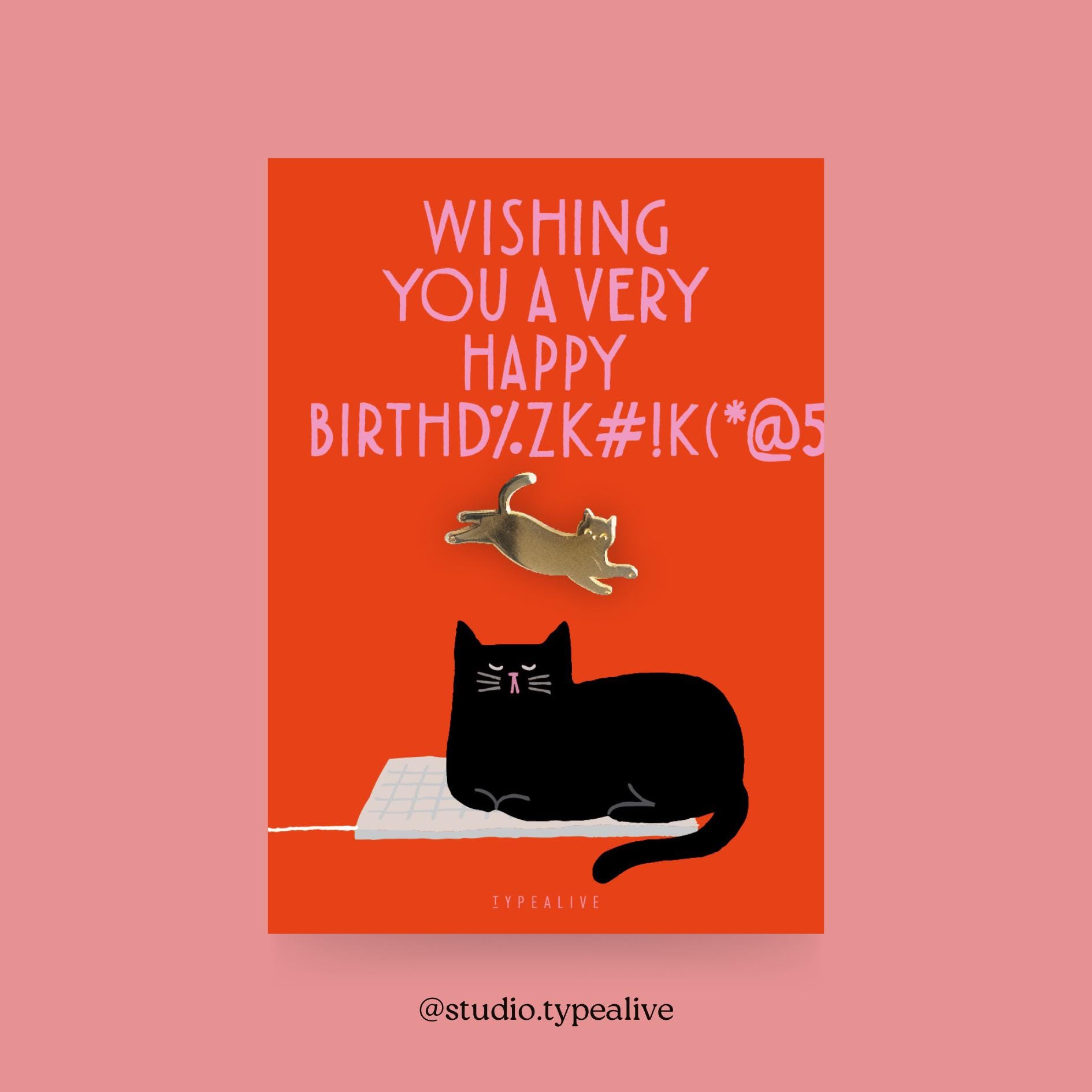 Anstecker/Birthday Cat No. 2 Katzen-Pin Aus Messing Inkl. Karte Und Witzigem Spruch, Als Glücksbringer Oder Geschenk Für Katzenfans Anstecker/Birthday Cat No. 2 Katzen-Pin Aus Messing Inkl. Karte Und Witzigem Spruch, Als Glücksbringer Oder Geschenk Für Katzenfans von typealive