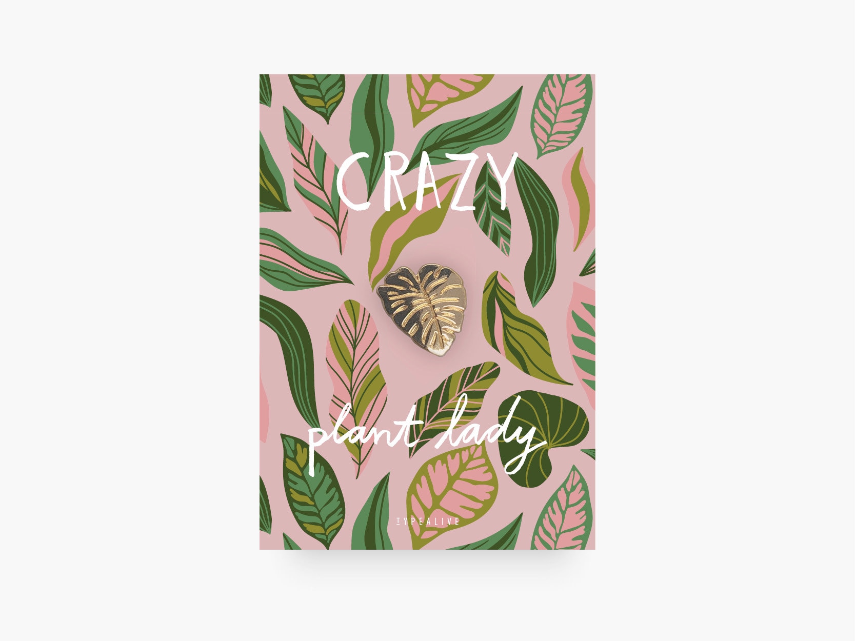 Anstecker/Crazy Plant Lady Pin Aus Messing Mit Monstera Inkl. Karte Und Spruch, Als Glücksbringer, Weihnachtsgeschenk Anstecker/Crazy Plant Lady Pin Aus Messing Mit Monstera Inkl. Karte Und Spruch, Als Glücksbringer, Weihnachtsgeschenk von typealive