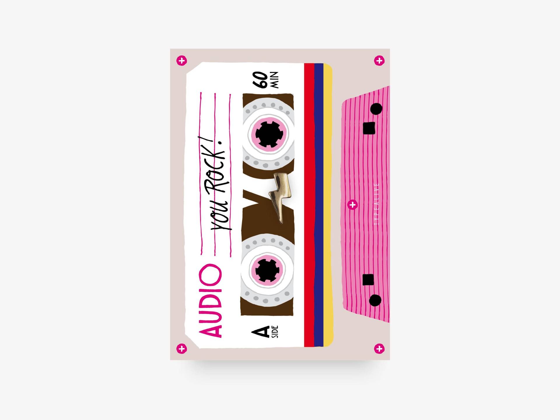Anstecker/Tape You Rock Pin Aus Messing Mit Blitz Inkl. Karte Und Spruch, Als Glücksbringer, Weihnachtsgeschenk Oder Geburtstag, Papa Anstecker/Tape You Rock Pin Aus Messing Mit Blitz Inkl. Karte Und Spruch, Als Glücksbringer, Weihnachtsgeschenk Oder Geburtstag, Papa von typealive