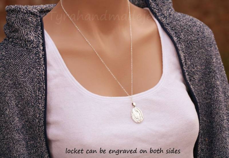 925 Silber Medaillon Mit Fotos, Medaillon Gravur, Erinnerungsmedaillon, Erinnerungsgeschenk, Hochzeitsmedaillon Geschenk, Mutter Geschenk von tyrahandmadejewelry