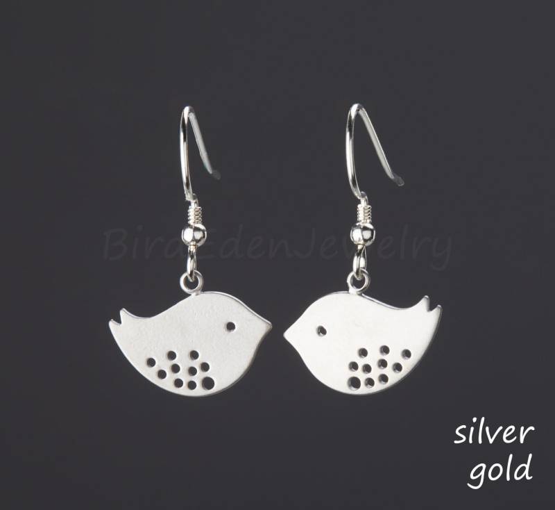 Großer Vogel Ohrring, Mit Sterling Silber Ohr Draht, Strukturierte Anhänger Großer Vogel Ohrring, Mit Sterling Silber Ohr Draht, Strukturierte Anhänger von tyrahandmadejewelry