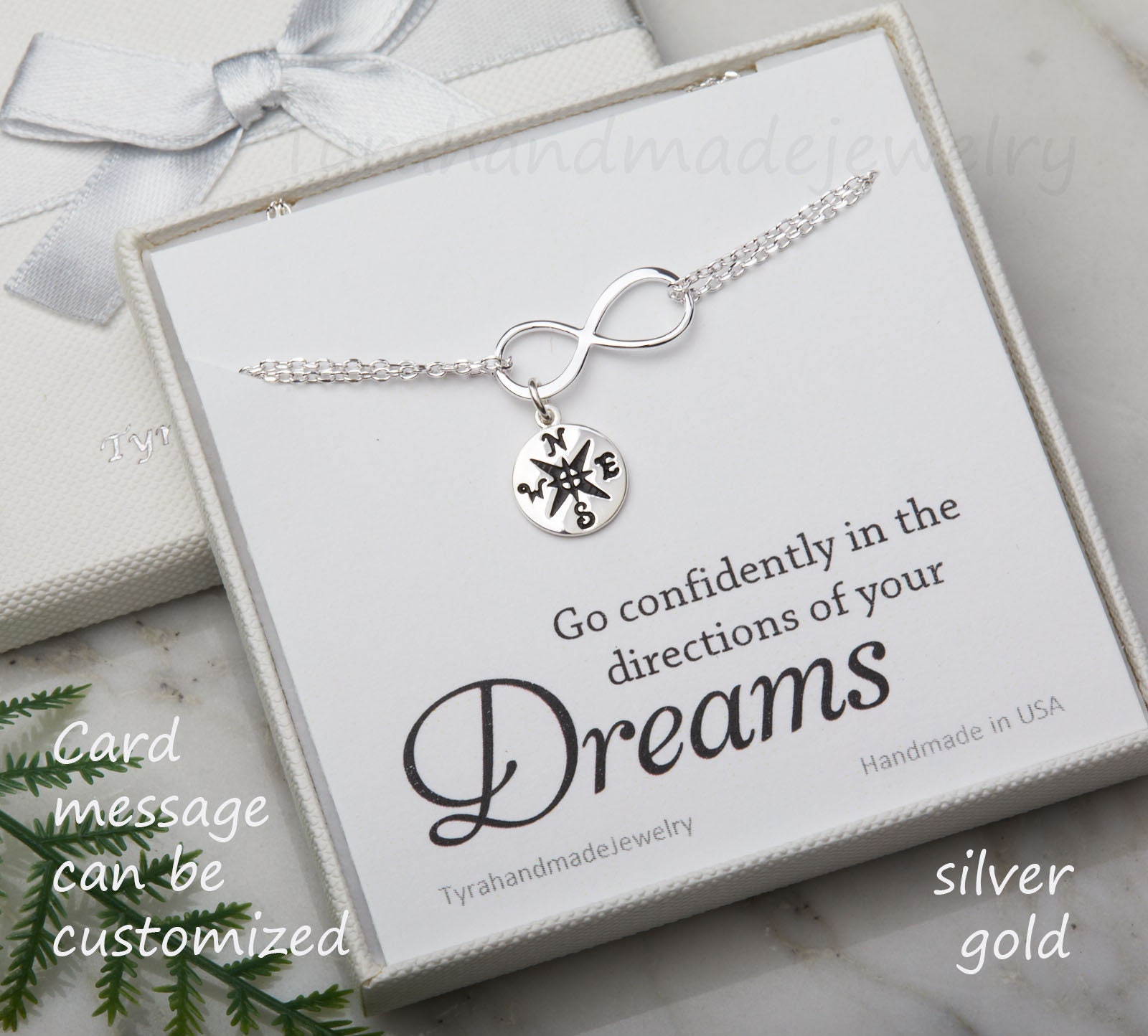 Infinity-Kompass-Armband, Kompass Armband, Beste Freundin Graduierung Geschenke, Schwesternschaft Geschenk, Patin Benutzerdefinierte Schmuck-Karte Infinity-Kompass-Armband, Kompass Armband, Beste Freundin Graduierung Geschenke, Schwesternschaft Geschenk, Patin Benutzerdefinierte Schmuck-Karte von tyrahandmadejewelry