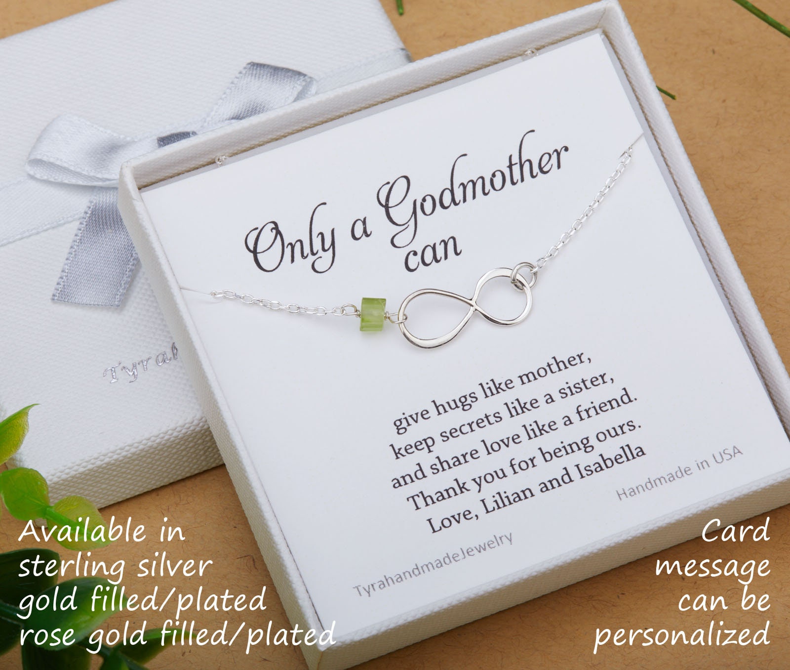 Patin Infinity Armband Sterlingsilber Geburtsstein Anhänger, Custom Note Card Patin Infinity Armband Sterlingsilber Geburtsstein Anhänger, Custom Note Card von tyrahandmadejewelry