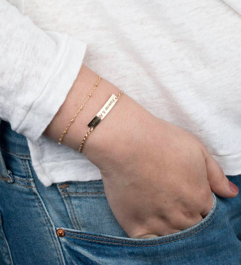 Sat-Perlen-Kette Armband, Zarte Tautropfen Tropfen Schichtung, Perlen Armband von tyrahandmadejewelry