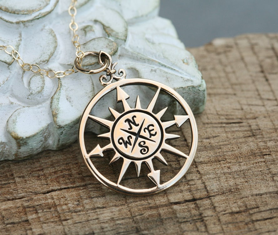 Silber Kompass Halskette, Silberne Schmuck, Freundschaft Beste Freunde, Abschlussgeschenk, Brautjungfer Geschenk, Freunde Silber Kompass Halskette, Silberne Schmuck, Freundschaft Beste Freunde, Abschlussgeschenk, Brautjungfer Geschenk, Freunde von tyrahandmadejewelry