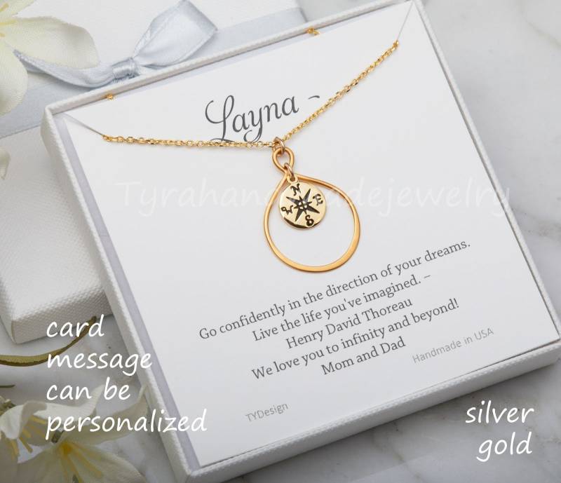 Unendlichkeit Kompass Halskette, Birne Form Unendlichkeit, Freundschaft Graduierung Geschenk, Patin Beste Freundin Bff, Benutzerdefinierte von tyrahandmadejewelry