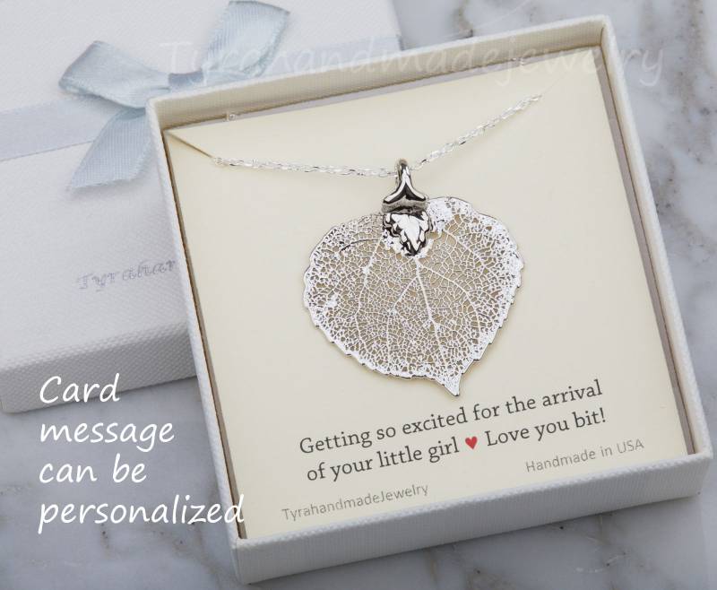 Baby-Aspen-Leaf, Echtes Blatt Halskette, Gold Oder Silber, Brautjungferngeschenke, Herbst Hochzeit, Hochzeit Schmucksachegeschenk, Cusotm Schmuck von tyrahandmadejewelry2