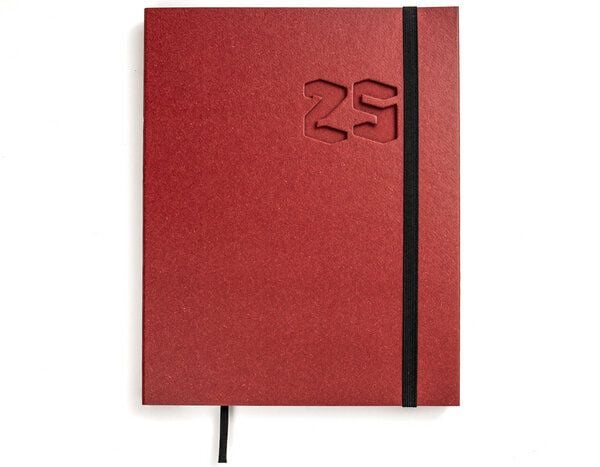 tyyp Buchkalender 2025 aus 100 % Recyclingpapier „Schweizer Broschur“ von tyyp