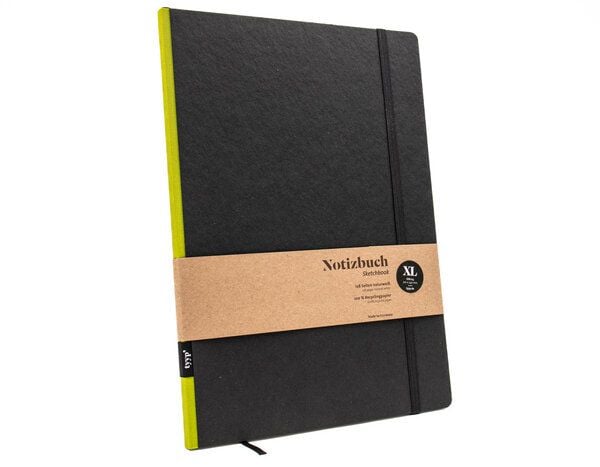 tyyp Design-Notizbuch A4 aus 100 % Recyclingpapier „Klassik - SCHWARZ“ von tyyp
