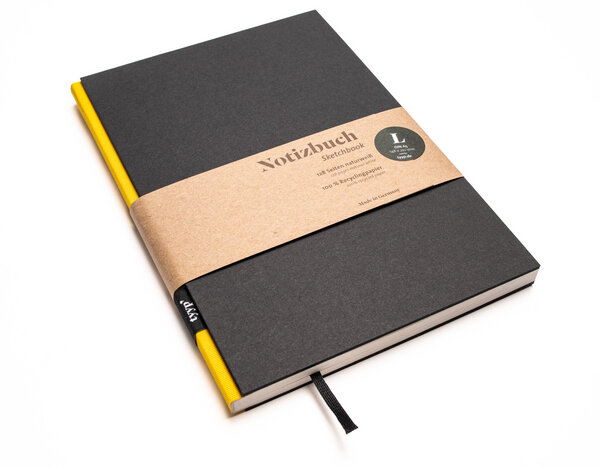 tyyp Design-Notizbuch A5 (Schwarz) aus 100 % Recyclingpapier „BerlinBook“ von tyyp