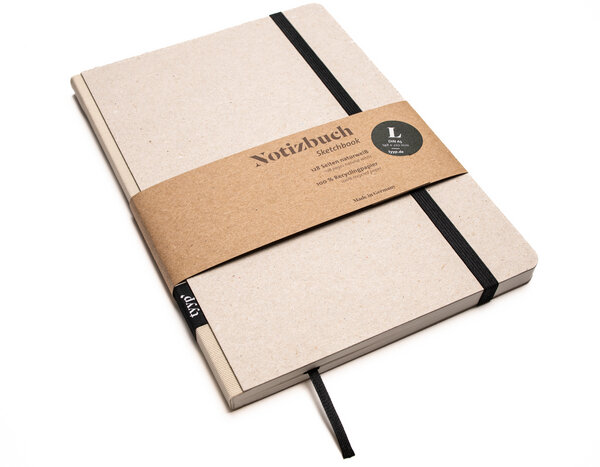 tyyp Nachhaltiges Design-Notizbuch A5 aus 100 % Recyclingpapier „Klassik - Öko Recyclingkarton Grau“ von tyyp