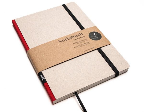 tyyp Nachhaltiges Design-Notizbuch A5 aus 100 % Recyclingpapier „Klassik - Öko Recyclingkarton Grau“ von tyyp