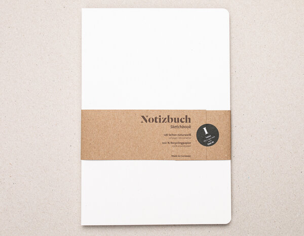 tyyp Nachhaltiges Notizbuch A5+ Softcover aus 100 % Recyclingpapier „Blanko“ von tyyp