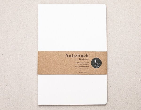 tyyp Nachhaltiges Notizbuch A5+ Softcover aus 100 % Recyclingpapier „Blanko“ von tyyp