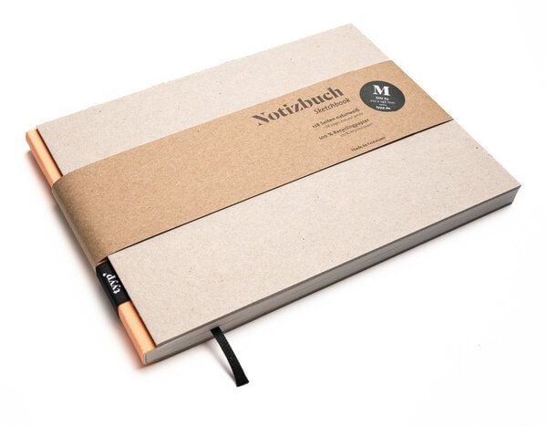 tyyp Nachhaltiges Skizzenbuch A5 (Recyclingkarton), Querformat aus 100 % Recyclingpapier „BerlinBook“ von tyyp