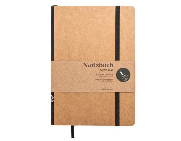tyyp Design-Notizbuch A5 100 % Recyclingpapier „Klassik - CRAFT - Natur" von tyyp