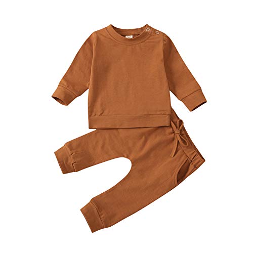 uBabamama Baumwolle Schlafanzug Langarm, Herbst Winter Baby Bekleidungsset Kleinkind Jungen Mädchen Nachtwäsche Zweiteiliger Pyjamas Sets Kleinkind Für Babys von 0 bis 24 Monaten von uBabamama