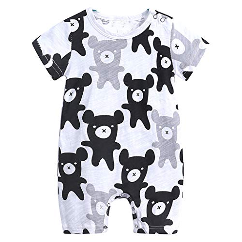 uBabamama Strampler Jungen Mädchen Schlafanzug Baumwolle Overalls Säugling Spielanzug Baby-Nachtwäsche Anker Strampler Bodys Einteiler Kurz Overall Sommer Einteilig Für Babys von 0 bis 18 Monaten von uBabamama