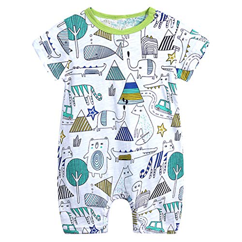 uBabamama Strampler Jungen Mädchen Schlafanzug Baumwolle Overalls Säugling Spielanzug Baby-Nachtwäsche Anker Strampler Bodys Einteiler Kurz Overall Sommer Einteilig Für Babys von 0 bis 18 Monaten von uBabamama