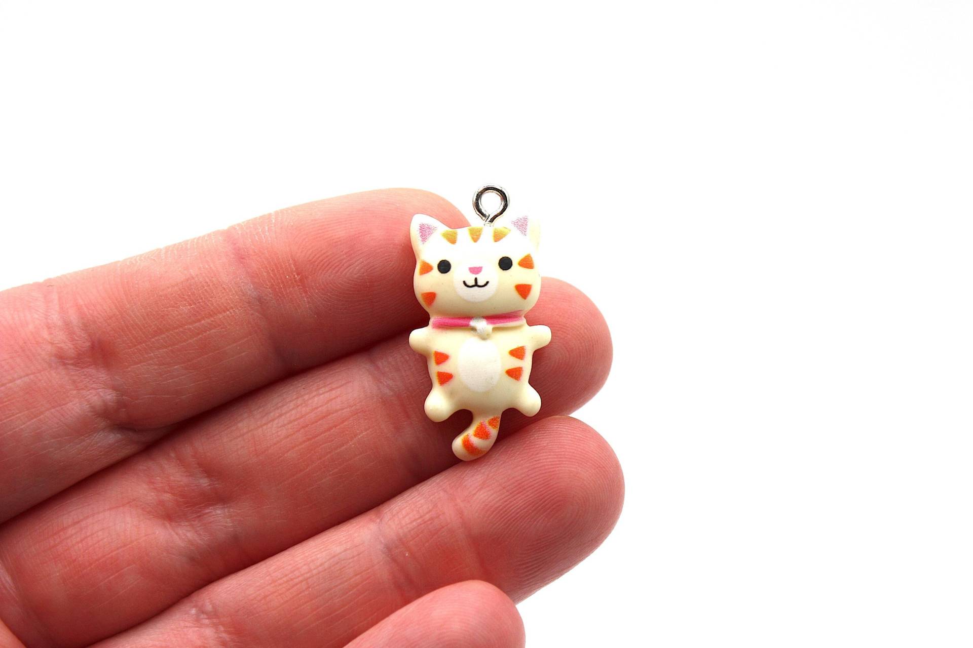 2 Katzen Charms - Matt Creme, Niedlich, Schmuckherstellung, Anhänger Charms, Armbandherstellung, Bastelbedarf, Kitty von uCrafti