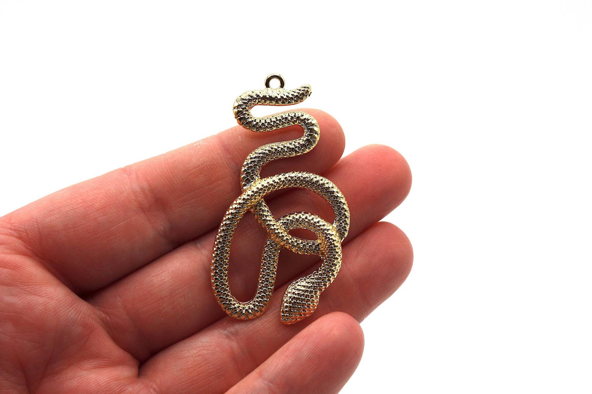 Gold Ton Metall Schlange Anhänger, Reptil Schlangen, Charm, Schmuck, Bastelbedarf von uCrafti