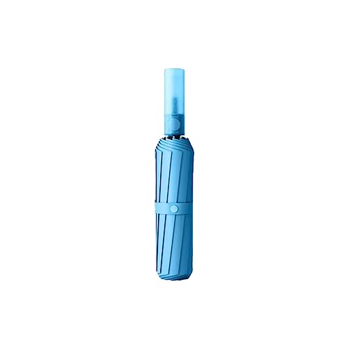 Regenschirme für Regen Sonnenschirm, automatisch öffnender und schließender Regenschirm, Reiseschirm mit transparentem Griff, faltbarer Regenschirm, Blockierung for den täglichen Gebrauch(Blue) von uHLANQC