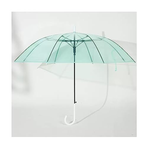 Regenschirme für Regen Sonnenschirm, durchsichtiger Regenschirm, automatisch öffnend, transparent, modischer Regenschirm mit leicht zu greifendem Riemen for Mädchen, Jungen oder Frauen und Männer(Gree von uHLANQC