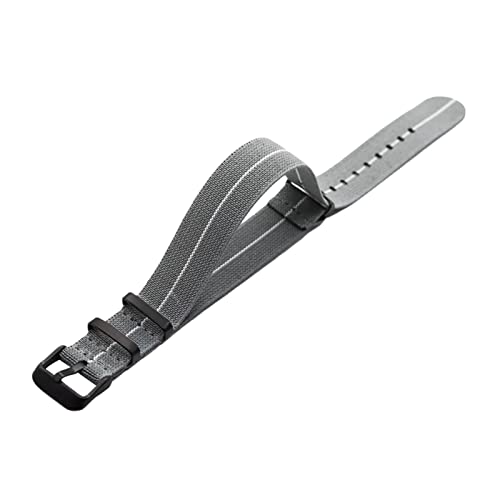 Uhrenarmbänder für Herren, 20mm/22mm Französisch Truppen Fallschirm Schwarz Dornschließe Elastische Gewebt Nylon Armband NATO Militär Uhrenarmband Zubehör(Type 4,22mm) von uHLANQC