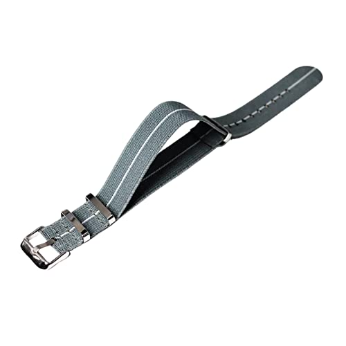 Uhrenarmbänder für Herren, 20mm/22mm Französisch Truppen Fallschirm Schwarz Dornschließe Elastische Gewebt Nylon Armband NATO Militär Uhrenarmband Zubehör(Type 8,20mm) von uHLANQC