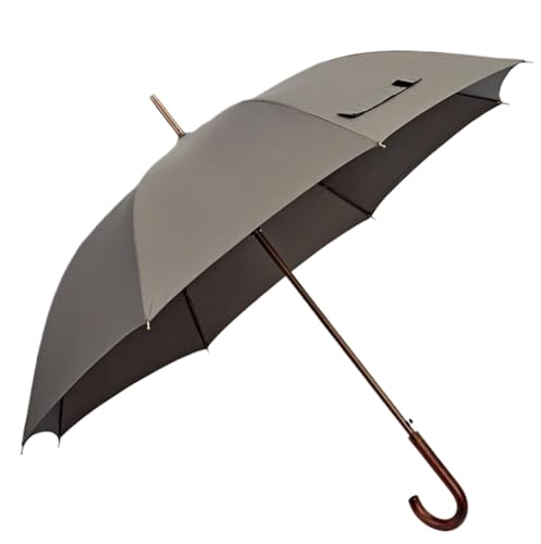 uHLANQC Regenschirme für Regen Sonnenschirm, Arc Classic Handle Umbrella Auto Open J Hook Stick Regenschirme for Männer Frauen(Gray) von uHLANQC