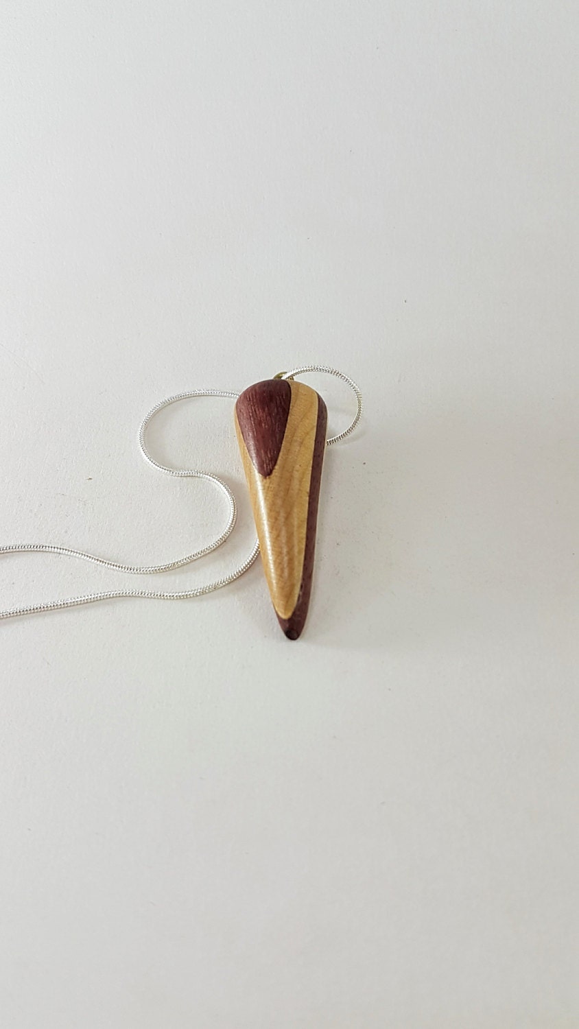 Edelholz Anhänger Echtsilber, Purpurherz & Ahorn von uWOODlike