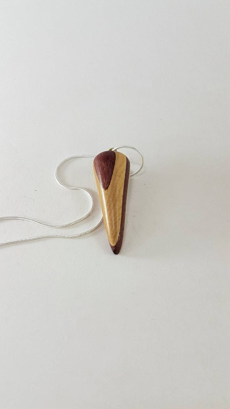 Edelholz Anhänger Echtsilber, Purpurherz & Ahorn von uWOODlike