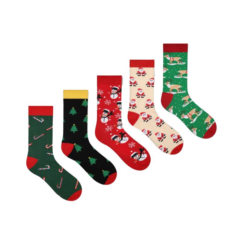 Lustige Socken, Spaßige Socken 5Erset, Bunte Warme, Baumwollsocken, in Größe 37-44, Ideal Auch Als Geschenk, Weihnachtssocken von uanduhome
