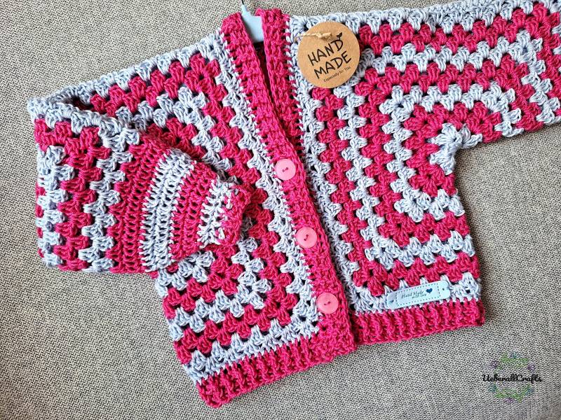 Einzelstück - Kinder/ Baby Häkeljacke, Strickjacke Gehäkelt, Cardigan, Hexagon Jacke, Handgemachte Handmade Unikat von ueberallcrafts