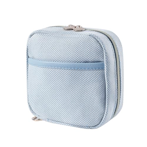 Kleine Make-up-Tasche aus Segeltuch mit Fächern für Geldbörse, weit geöffnete Make-up-Tasche mit Reißverschluss und Schlüsselanhänger, Schlüsseltasche, Lippenstift-Tasche, Reise-Organizer-Tasche, von uekeboag