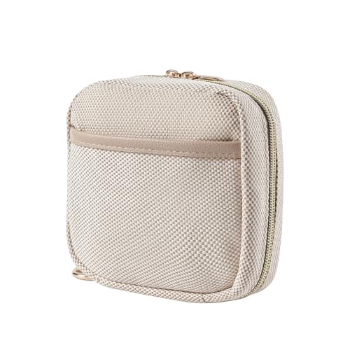 Kleine Make-up-Tasche aus Segeltuch mit Fächern für Geldbörse, weit geöffnete Make-up-Tasche mit Reißverschluss und Schlüsselanhänger, Schlüsseltasche, Lippenstift-Tasche, Reise-Organizer-Tasche, von uekeboag