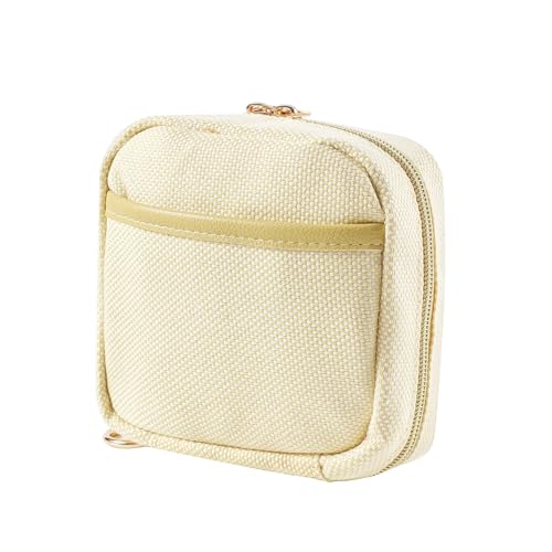 Kleine Make-up-Tasche aus Segeltuch mit Fächern für Geldbörse, weit geöffnete Make-up-Tasche mit Reißverschluss und Schlüsselanhänger, Schlüsseltasche, Lippenstift-Tasche, Reise-Organizer-Tasche, 02 von uekeboag