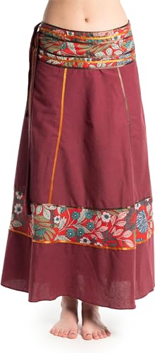 ufash Wickelrock Boho Goa Gipsy - Bunter Maxirock lang aus Indien, mit Bändern - Rock für Damen & Herren - im Winter & Sommer, Design 12 von ufash