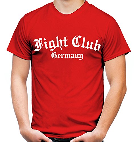 Fight Club Germany Männer und Herren T-Shirt | Muay Thai Boxing MMA Geschenk (L, Rot) von uglyshirt87