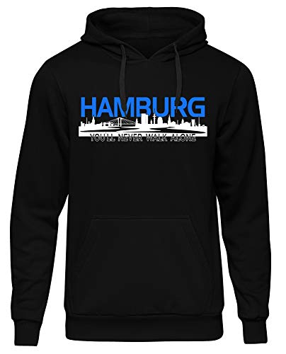 uglyshirt Premium Hamburg Fan Pullover - Fußball Hoodie - Hansestadt Kapuzenpullover Herren - Geschenk für Männer - Skyline Hamburg - einzigartiges Design - 80% Baumwolle, 20% Polyester von uglyshirt87