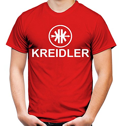 Kreidler Logo Männer und Herren T-Shirt | Moped Mofa Oldschool Geschenk (M, Rot) von uglyshirt87