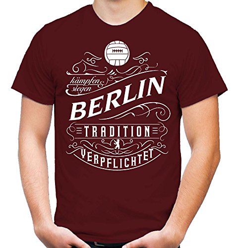 Mein Leben Berlin Männer und Herren T-Shirt | Fussball Ultras Geschenk (XL, Bordeaux) von uglyshirt87
