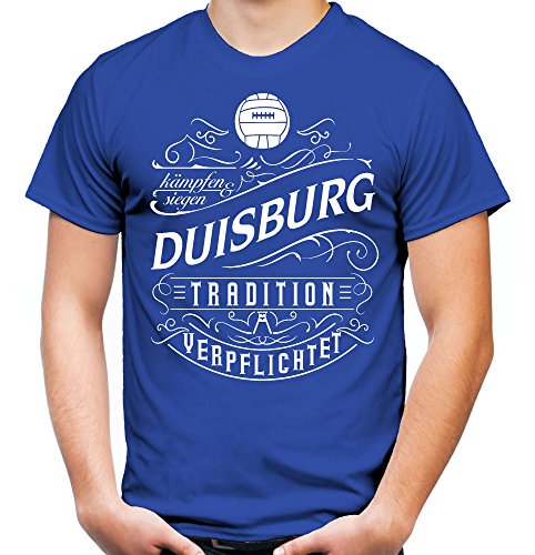 Mein Leben Duisburg Männer und Herren T-Shirt | Fussball Ultras Geschenk | M1 Front (XL, Blau) von uglyshirt87