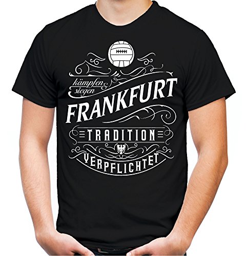 Mein Leben Frankfurt Männer und Herren T-Shirt | Fussball Ultras Geschenk | M1 Front (XXXL, Schwarz) von uglyshirt87